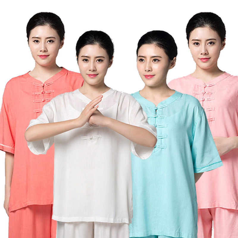 新款太极服女春夏季棉麻中中老年太极拳女短袖晨练服装亚麻练功裤|ruв категории Женская одежда, костюм/национальная одежда/театр костюм, национальная одежда/этап погрузки - от Buy2taobao.com для оказания профессиональной услуги покупки агента Taobao