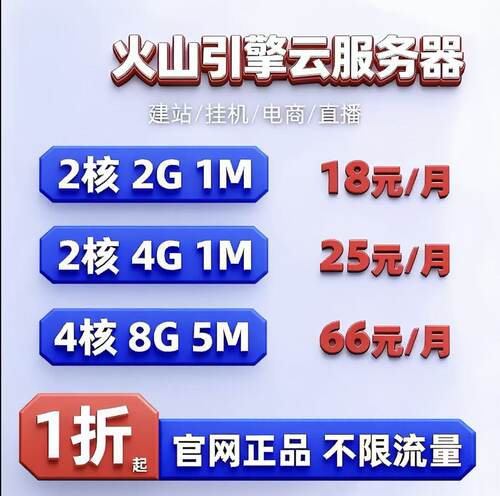 火山引擎云服务器租用火山云主机BGP多线独立远程vps安全网站建设