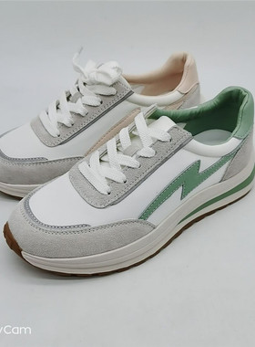 KISSCAT接吻猫2020秋平跟运动休闲系带牛皮低帮单鞋女KA10587-50