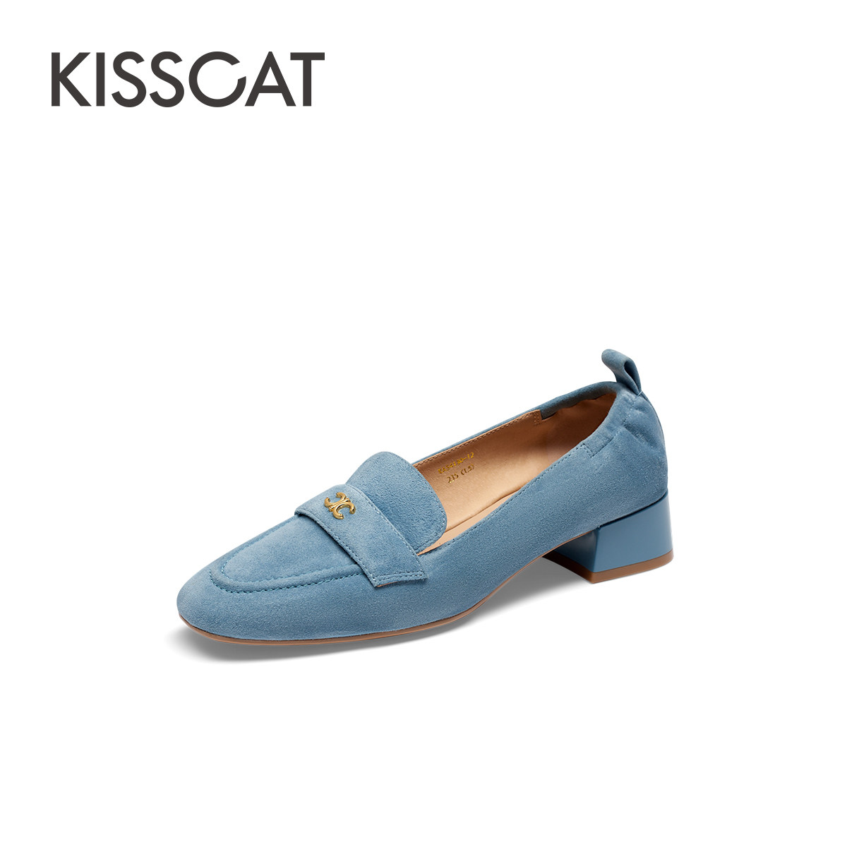 KISSCAT接吻猫乐福鞋2024新春法式复古低跟单鞋开运鞋KA54130-12图片
