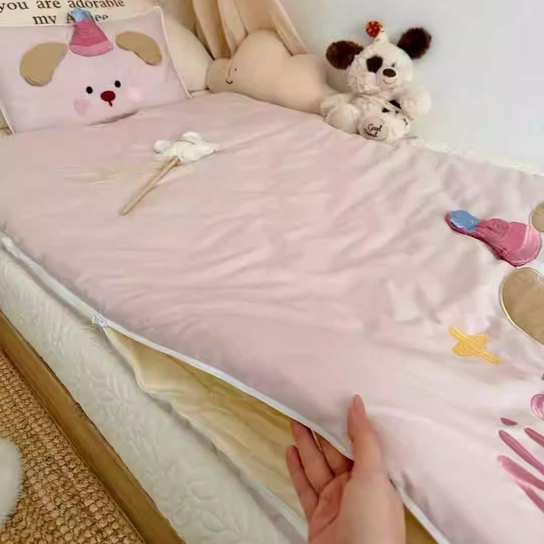 一体被宝宝睡袋！冬季全棉磨毛一体被 儿童卡通针织棉大豆防踢被