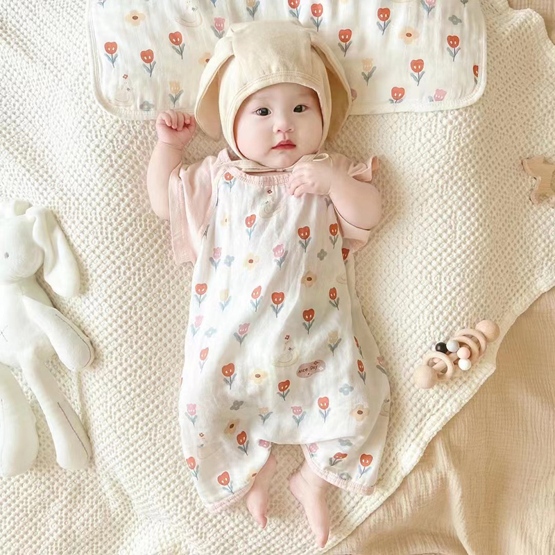 軟萌男女通用竹棉紗布親子家居服