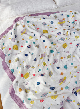 加大muslin四层竹棉纱布成人毯 夏季成人纱布竹棉盖毯 儿童纱布毯