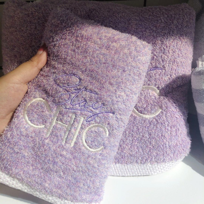 女神范小香风刺绣套装洗脸毛巾