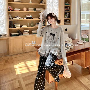 睡衣秋女款2025新款春秋冬季长袖纯棉高级感长裤套装春秋款家居服