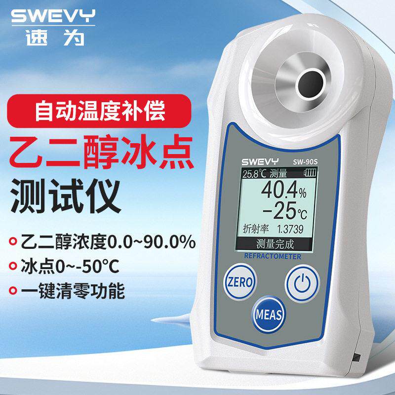 速为SW90S乙二醇冰点测试仪防冻液浓度计电解液比重计折光仪
