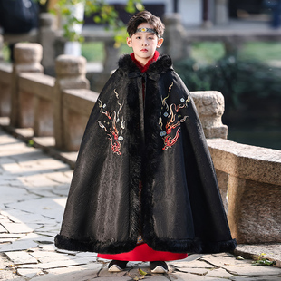 男童汉服披风斗篷冬2025新款儿童中国风冬装宝宝冬季加厚国风冬款