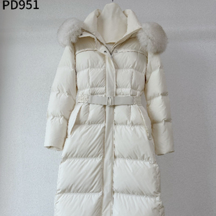 鹅绒羽绒服PD951 厚实保暖暗扣拉链狐狸毛领中长款 25年冬新款 韩版