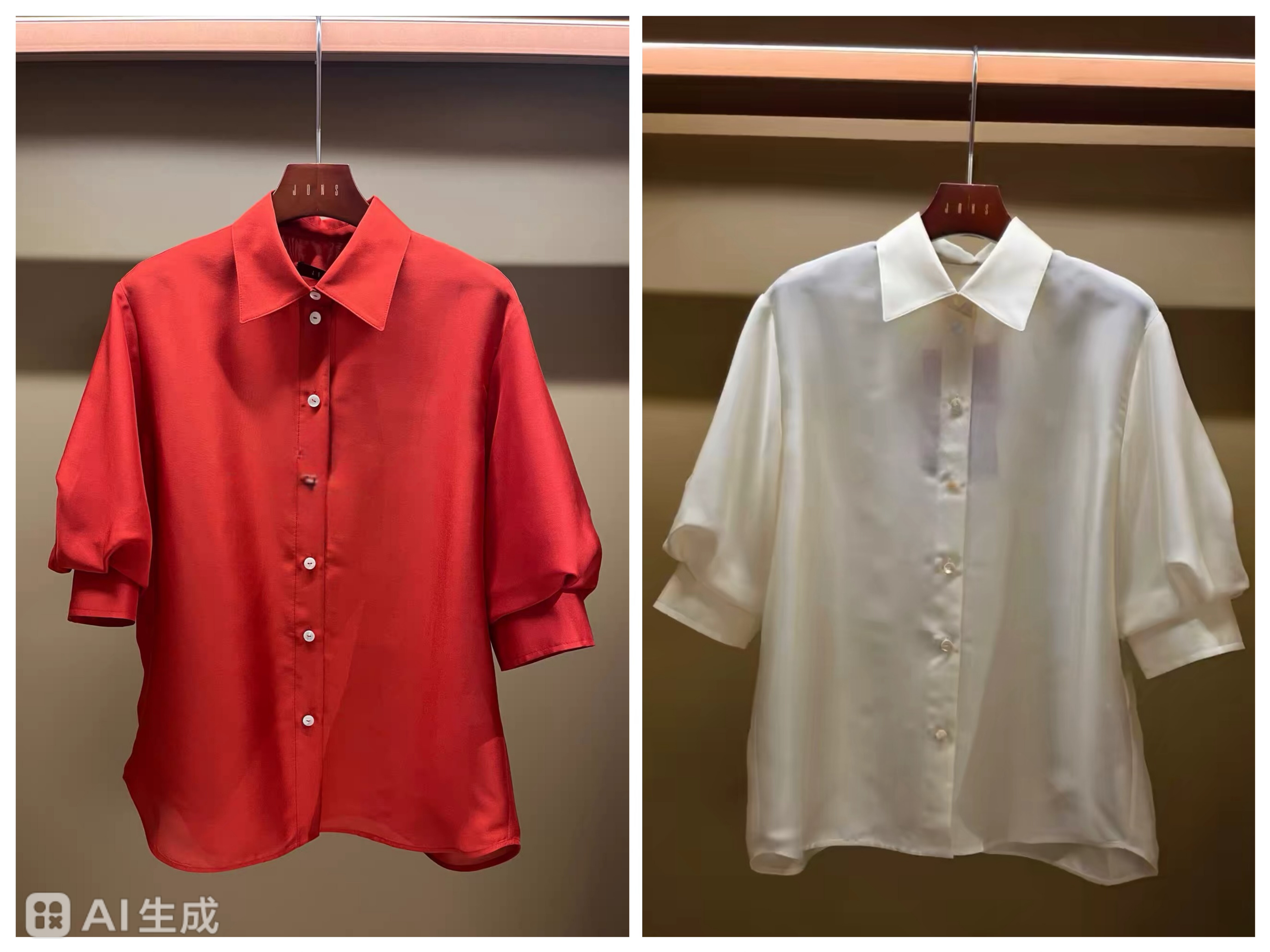 26年夏新款韩版淑女时尚潮流都市白领百搭流光翻领五分泡泡袖衬衫
