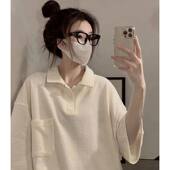 设计美式 t恤女夏季 复古polo衫 学生短袖 潮 宽松上衣韩版 2026年新款