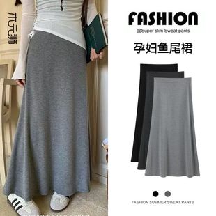 显瘦包臀裙孕妇裙子半身裙 垂坠感修身 孕妇装 宽松可调节半身裙薄款