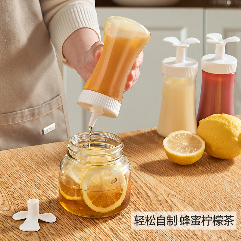 日本进口塑料挤酱瓶倒置分装瓶
