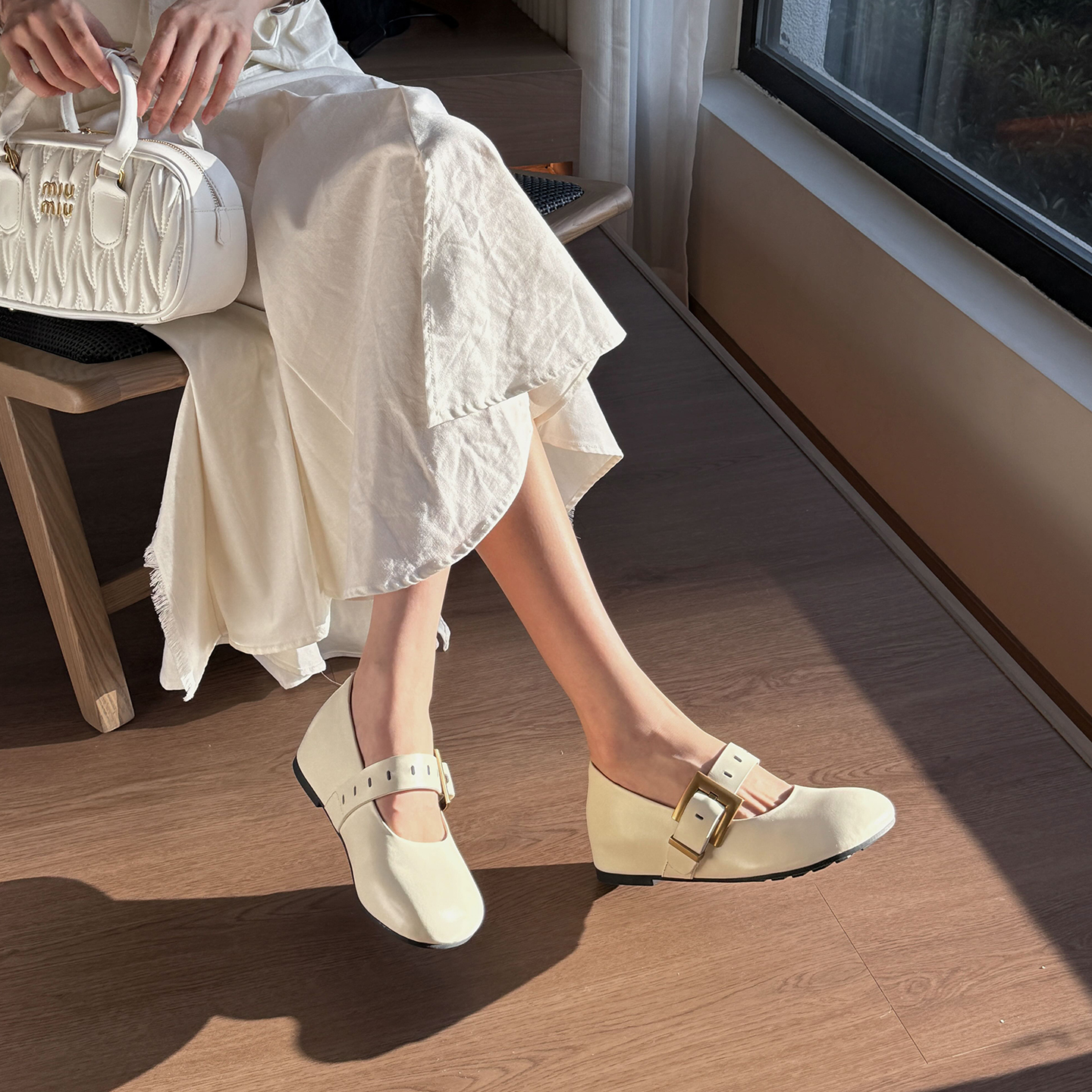 【小发喵】气质内增高玛丽珍鞋头层牛皮浅口低跟不累脚单鞋小皮鞋