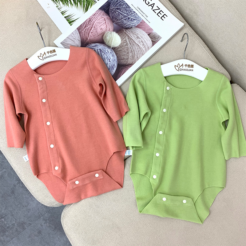 无痕德绒棉爬服三角哈衣棉爬服