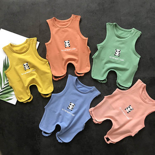 千色莲纯棉背心式肚兜婴儿宝宝无痕薄款婴儿纯色连体护肚春夏秋冬
