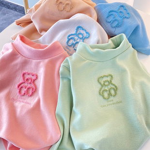 德绒保暖儿童高领T恤男女宝宝保暖加绒打底衫小中童秋衣无痕上衣