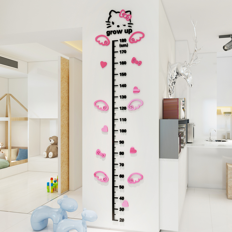 立体儿童墙贴房间可移除身高尺