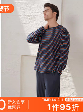 SCHIESSER舒雅男士棉莫代尔亲肤柔软透气睡衣家居服套装25448H