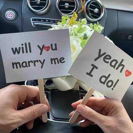 领证拍照道具结婚登记婚礼求婚表白卡片字牌 will you marry me