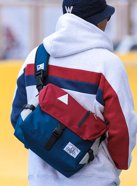 Across潮牌单肩斜挎包男大容量牛津布邮差包休闲运动通勤学生背包