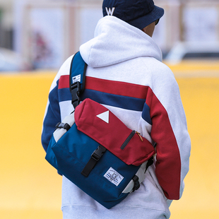 Across潮牌单肩斜挎包男大容量牛津布邮差包休闲运动通勤学生背包