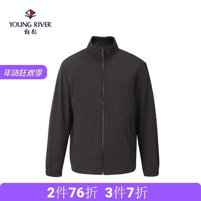 商务休闲立领针织双领夹克外套