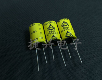 进口韩国三莹 NXH黄袍 高频电解电容 80V560UF 560UF80V 16X25