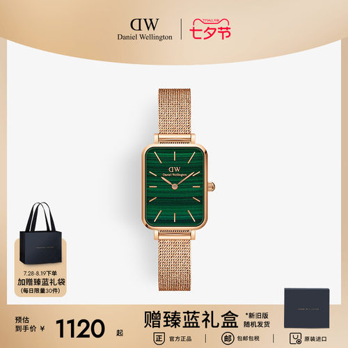 DW手表女士小绿表简约时尚