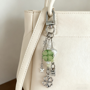 绿色四叶草幸运书包挂饰手机链背包挂绳包包相机挂件钥匙扣礼物女