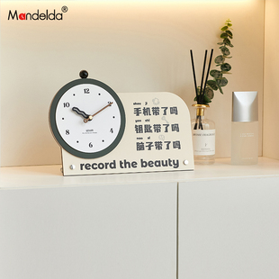 满得达家居客厅饰品玄关入户装 饰摆件电视柜酒柜桌面高级感时钟