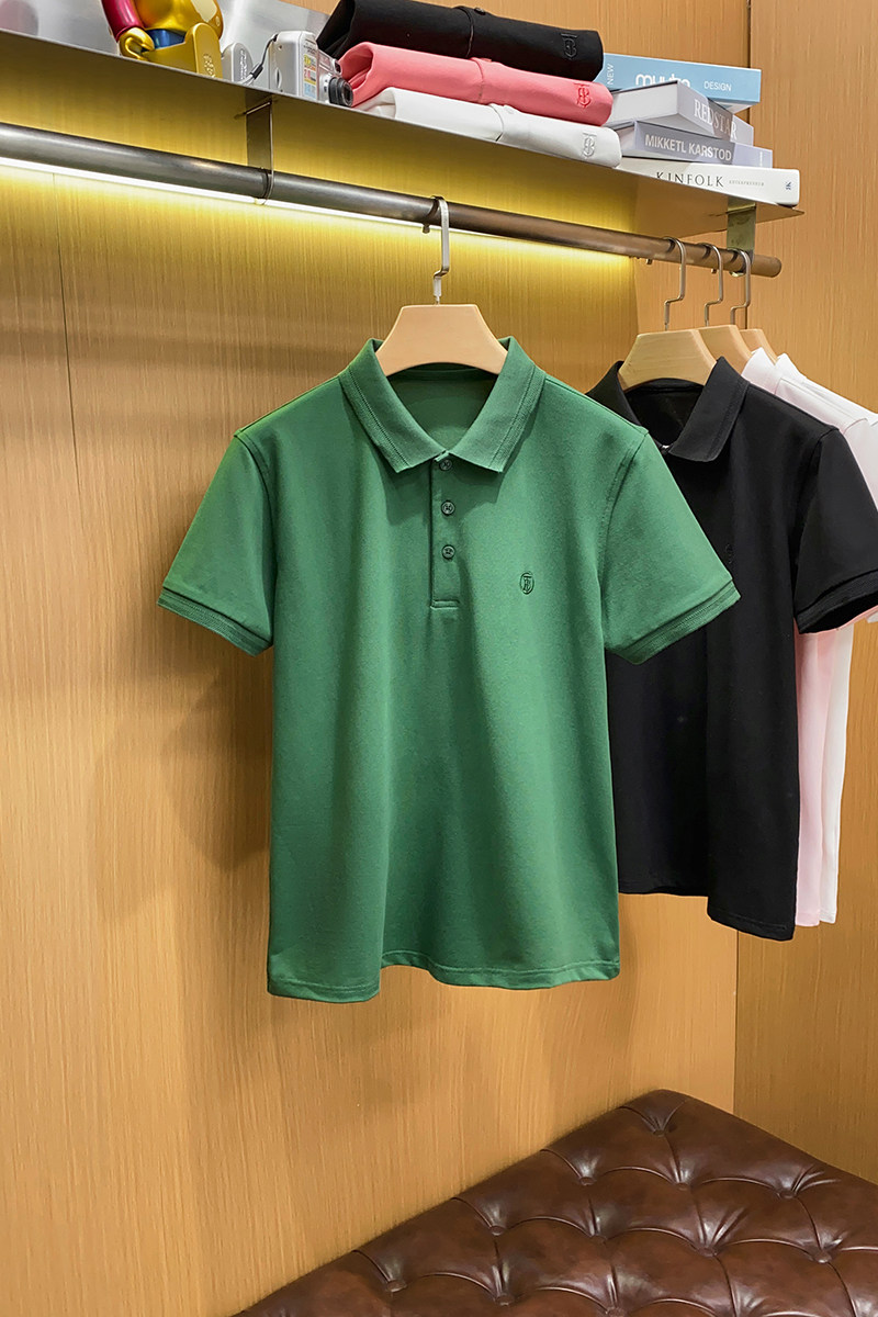 2024春夏珠地丝光棉翻领短袖T恤QT2031-6614-P100,男装Polo衫,钱塘6020-1