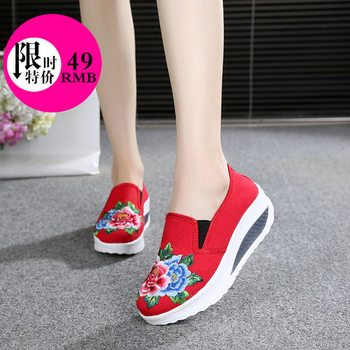 老北京春夏新款民族风绣花布鞋