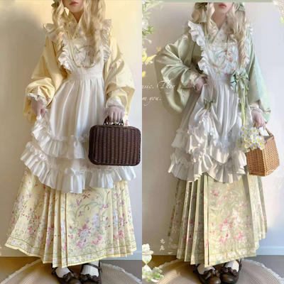 婉若亭原创月兔汉洋折衷明制汉服交领琵琶袖马面裙加绒斗篷洛丽塔