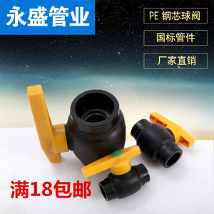 PE钢芯球阀20-110 PE球阀 PE阀门管件 PE水管配件 PE管件接头