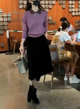 今年流行特惠22939大爱美依缘2025春秋新款时尚翻领长袖打底衫高