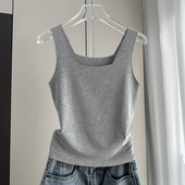 薄款 修身 莫代尔棉方领无袖 无痕背心女2025年春夏季 打底衫 吊带上衣