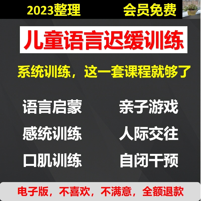 儿童宝宝语言发育迟缓康复训练家庭干预教程教学自闭认知理解课程