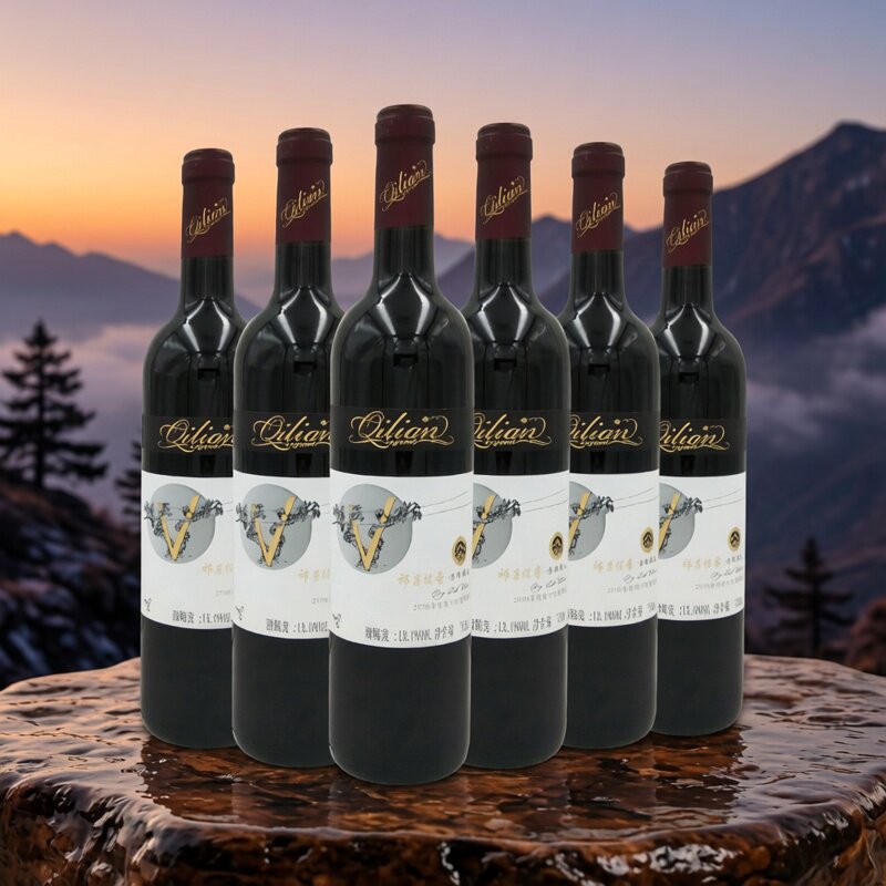 国产红酒甘肃祁连葡萄酒祁连传奇老树精选赤霞珠干红葡萄酒6支装