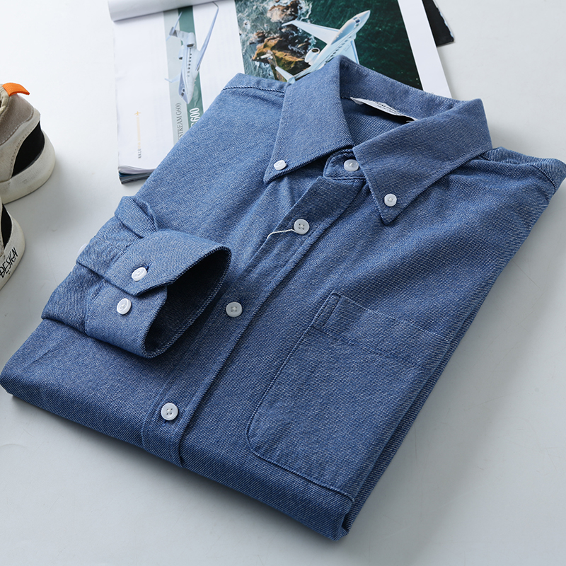 扣尖领长袖百搭休闲时尚