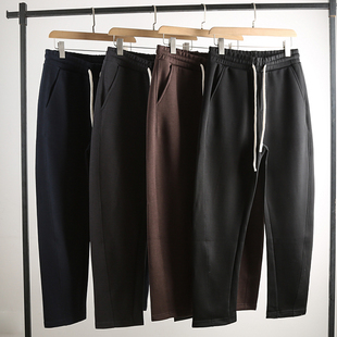棉加莱赛尔面料!外贸工厂男装 秋冬加厚松紧腰纯色柔软休闲裤