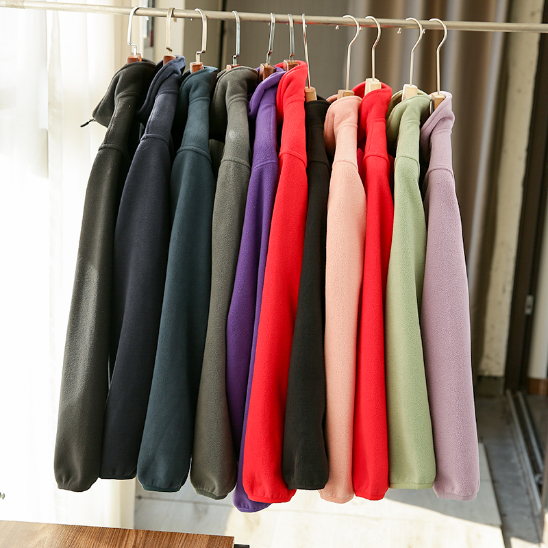 早春好货 外贸工厂订单 可内搭立领情侣款双面摇粒绒开衫卫衣外套