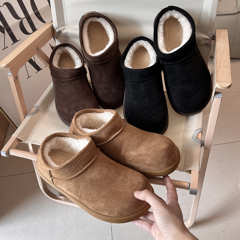 低帮便捷!保暖仿羊羔绒内里!冬季男女居家日常休闲加绒鞋棉鞋