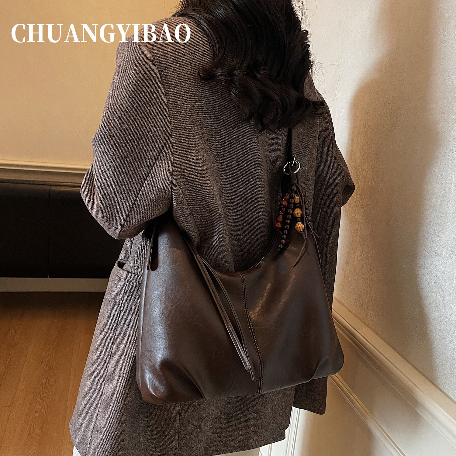 咖色大容量腋下托特包包女2026新款轻奢小众高级感通勤百搭斜挎包,箱包皮具/热销女包/男包,腋下包,淘宝优惠券,粉丝福利购,淘宝优惠卷