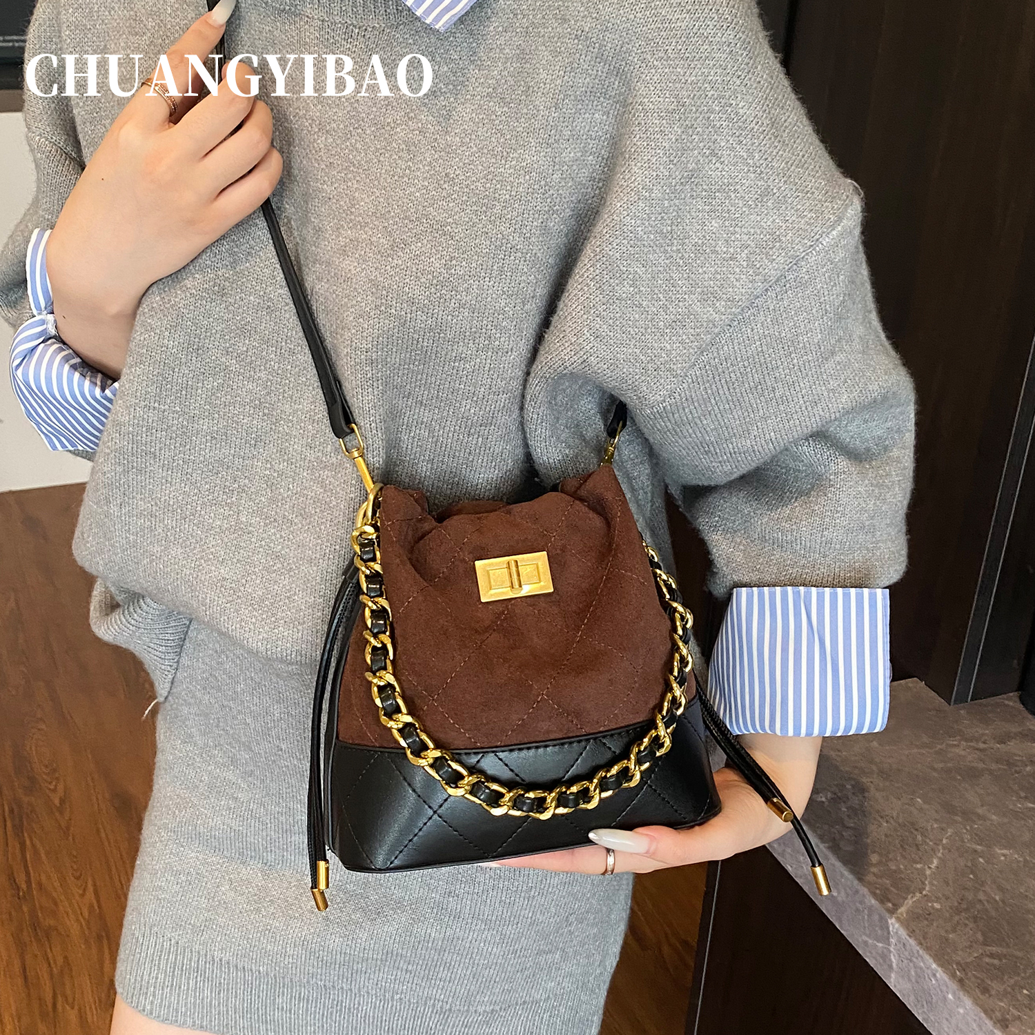 高级感轻奢小众通勤单肩斜挎包