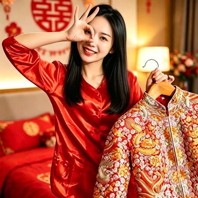 新娘结婚龙凤褂禾服打底上头睡衣