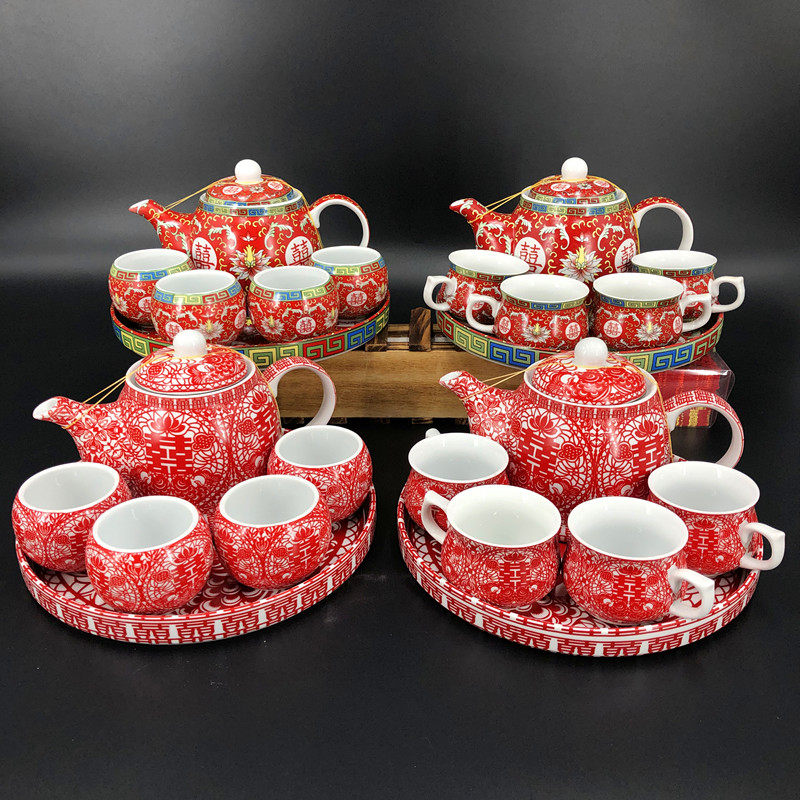 港版传统结婚新人敬茶陶瓷改口茶具套装广东新娘嫁妆媳妇茶敬长辈,节庆用品/礼品,喜碗/敬茶杯,淘宝优惠券,粉丝福利购,淘宝优惠卷