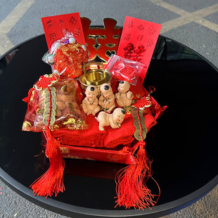 结婚婚庆用品新婚房布置装 中式 饰传统习俗豪华安床压床新娘嫁妆品