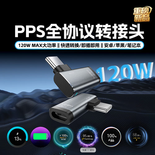 乐迪智美120W全协议PPS转换头PD