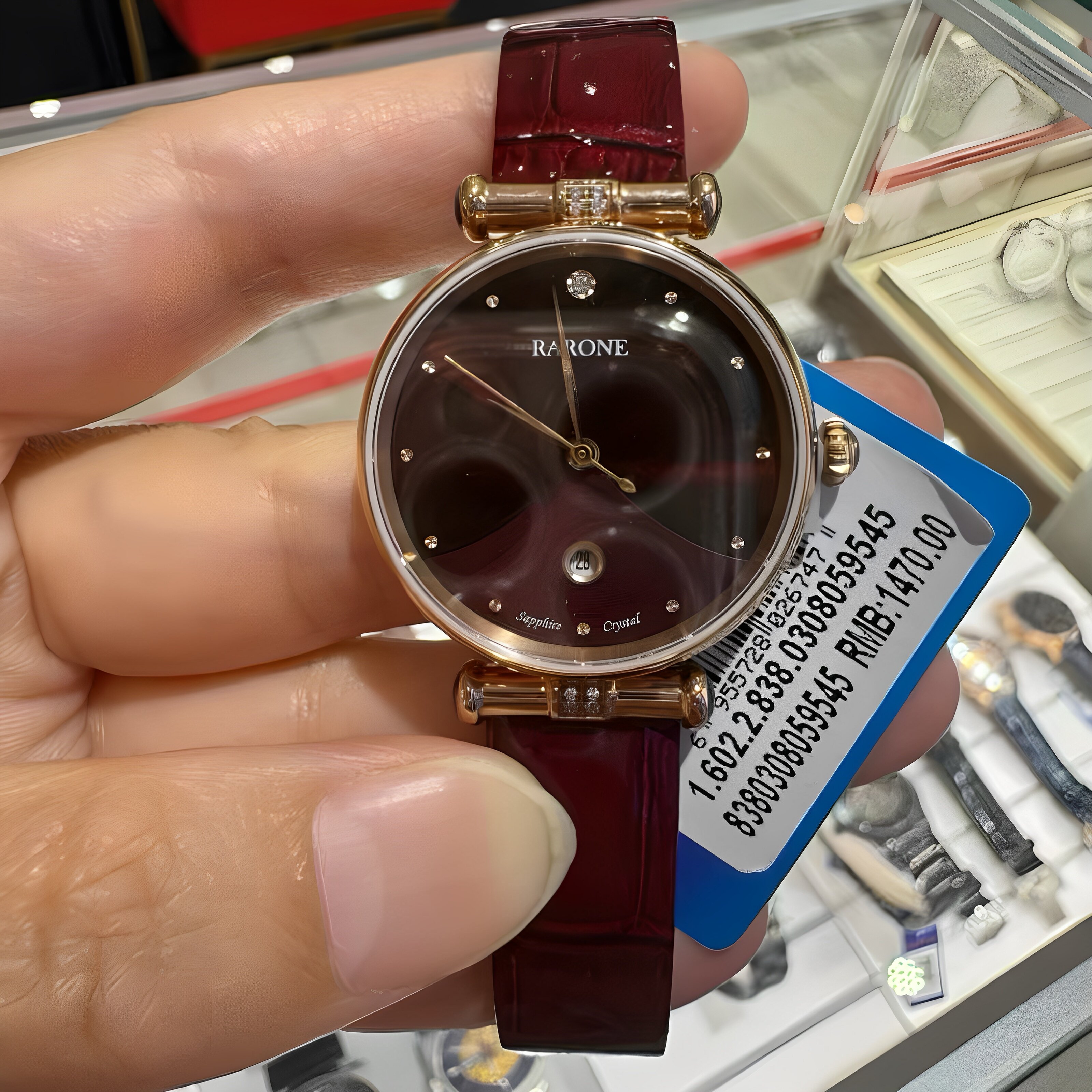 商场新款RARONE雷诺手表银河系列女士石英表皮带休闲腕表8380308