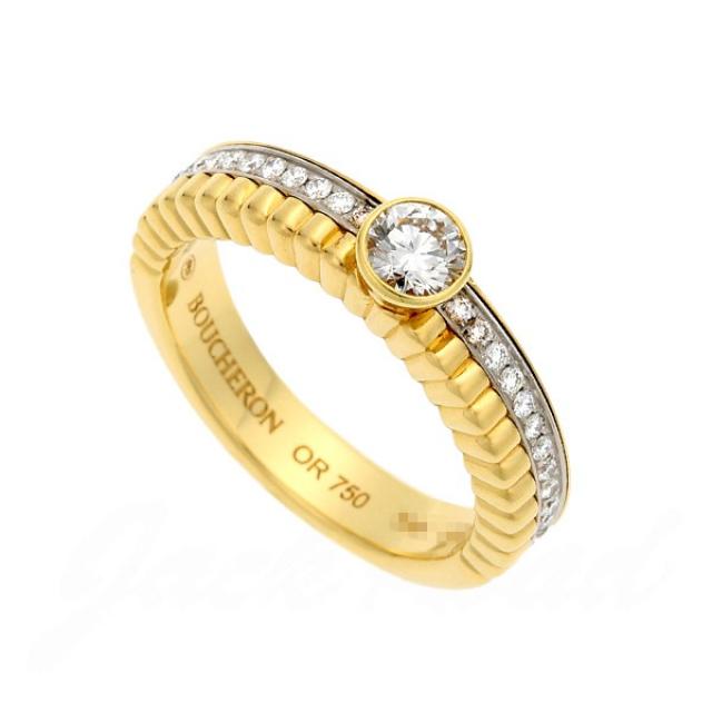 ÈÕ±¾´ú¹º ±¦Ê«Áú Boucheron »Æ½ð/°×½ð ×êʯ½äÖ¸ 49ºÅ 99ÐÂ152729